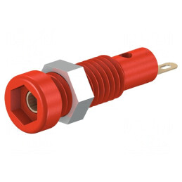 Soclu banană 2mm roșu 60VDC 10A pentru panou