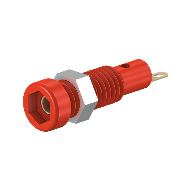 Soclu banană 2mm roșu 60VDC 10A pentru panou | Electronic-mag.ro | Componente Electronice