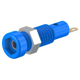 Soclu banană 2mm 10A 23,3mm Albastru Panou 60VDC