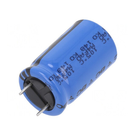Condensator electrolitic THT 1,5mF 50V 16x25mm 3000h | Electronic-mag.ro | Componente Electronice