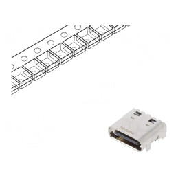 Soclu USB C PCB SMT Orizontal Gen2 USB 3.1