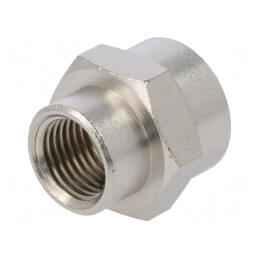 Manşon Reducţie Alamă Nichelată G 1/4 F-F | Electronic-mag.ro | Componente Electronice