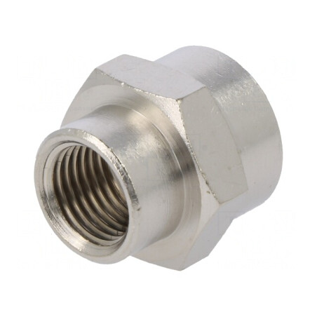 Manşon Reducţie Alamă Nichelată G 1/4 F-F | Electronic-mag.ro | Componente Electronice