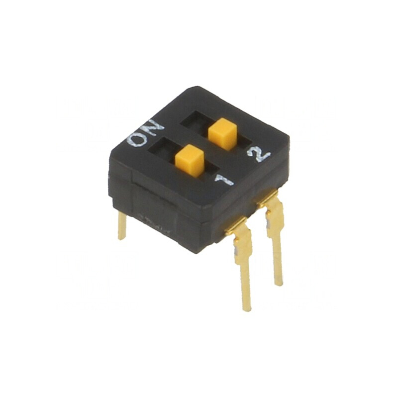 Comutator DIP-SWITCH 2 Secțiuni ON-OFF 0,03A 30VDC | Electronic-mag.ro | Componente Electronice