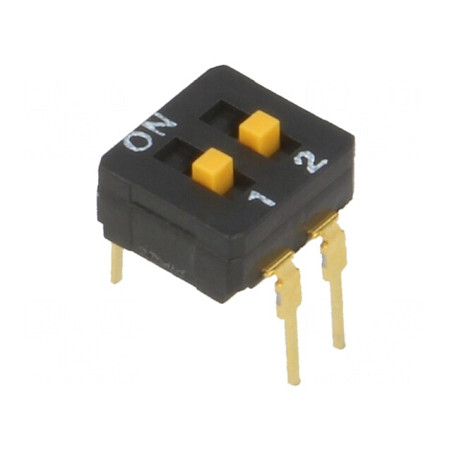 Comutator DIP-SWITCH 2 Secțiuni ON-OFF 0,03A 30VDC | Electronic-mag.ro | Componente Electronice