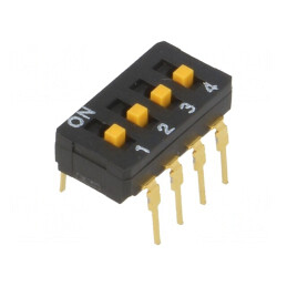 Comutator DIP-SWITCH 4 Secțiuni ON-OFF 30VDC | Electronic-mag.ro | Componente Electronice