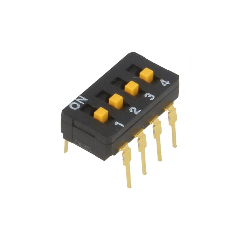 Comutator DIP-SWITCH 4 Secțiuni ON-OFF 30VDC | Electronic-mag.ro | Componente Electronice