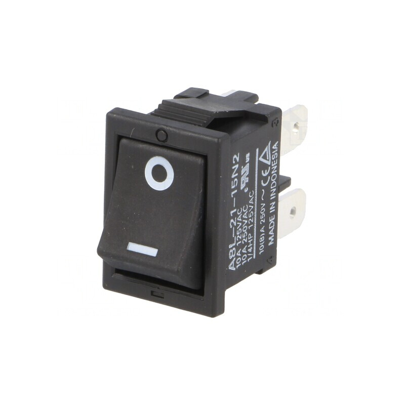 Întrerupător Balansoar ON-OFF 10A 250VAC Negru | Electronic-mag.ro | Componente Electronice