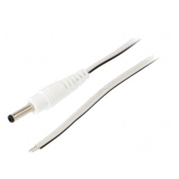 Cablu Alimentare DC Alb 0,5m | Electronic-mag.ro | Componente Electronice
