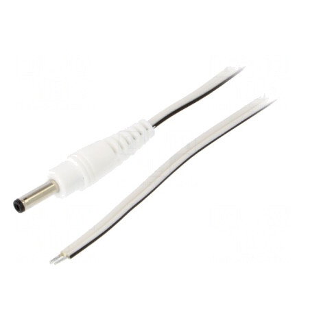 Cablu Alimentare DC Alb 0,5m | Electronic-mag.ro | Componente Electronice