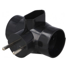 Conector Alimentare AC Splitter 2P Rotund/Plat | Electronic-mag.ro | Componente Electronice