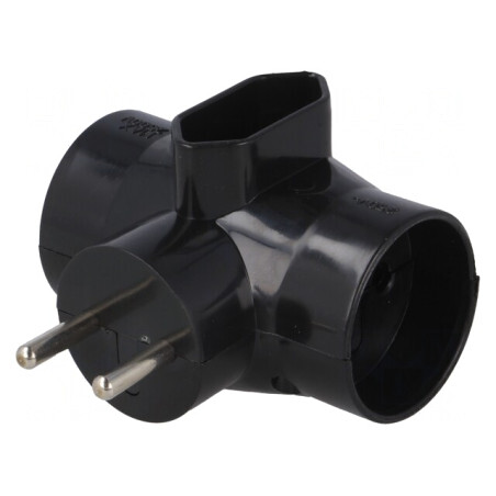 Conector Alimentare AC Splitter 2P Rotund/Plat | Electronic-mag.ro | Componente Electronice