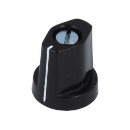 Buton Rotativ cu Flanșă și Indicator Plastic 4mm Negru | Electronic-mag.ro | Componente Electronice