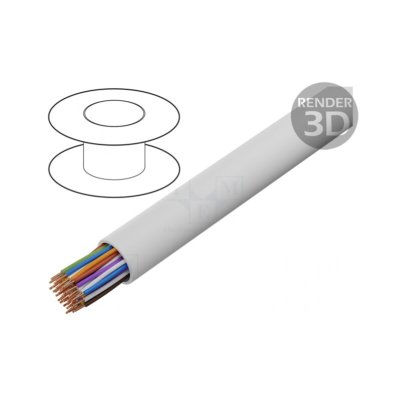 Cablu Telecomunicații Cupru 20x2x0,5mm Alb | Electronic-mag.ro | Componente Electronice