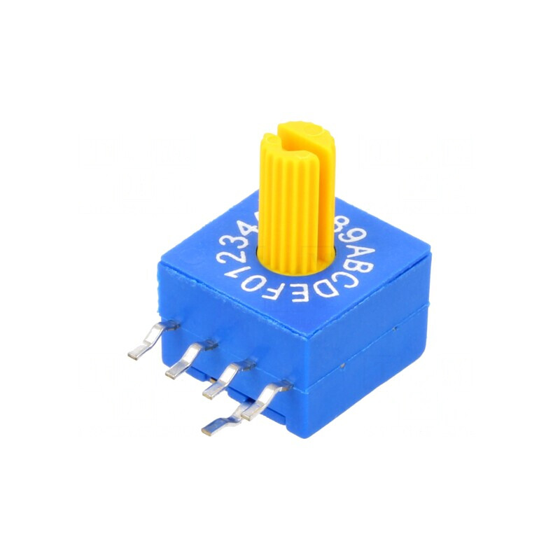 Întrerupător codificare HEX/BCD 16 poziții THT | Electronic-mag.ro | Componente Electronice