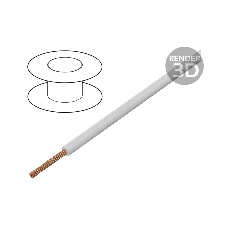 Cablu electric FLRYW-B 1x2,5mm² alb PVC 60V | Electronic-mag.ro | Componente Electronice