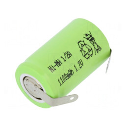 Baterie Ni-MH 1.2V 1100mAh cu terminale pentru lipire | Electronic-mag.ro | Componente Electronice