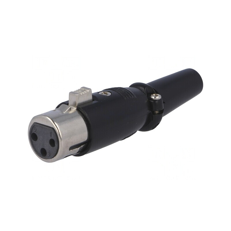 Mufă XLR 3-Pin Mamă pe Cablu Aurit | Electronic-mag.ro | Componente Electronice