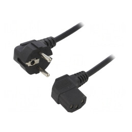 Cablu Schuko Negru 1,5m 10A 250V 3x0,5mm2 | Electronic-mag.ro | Componente Electronice