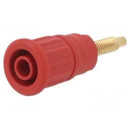 Soclu Banană 4mm 32A 1kV Roșu Panou | Electronic-mag.ro | Componente Electronice