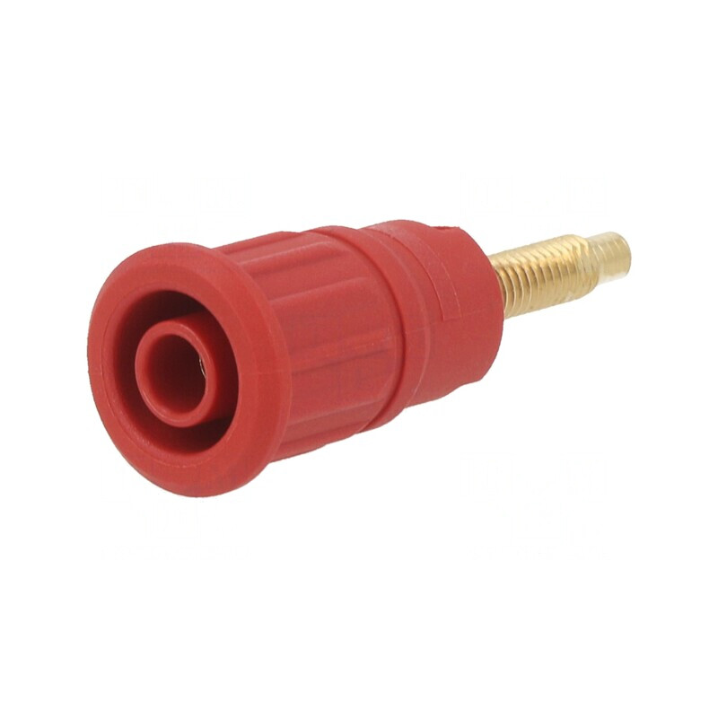 Soclu Banană 4mm 32A 1kV Roșu Panou | Electronic-mag.ro | Componente Electronice
