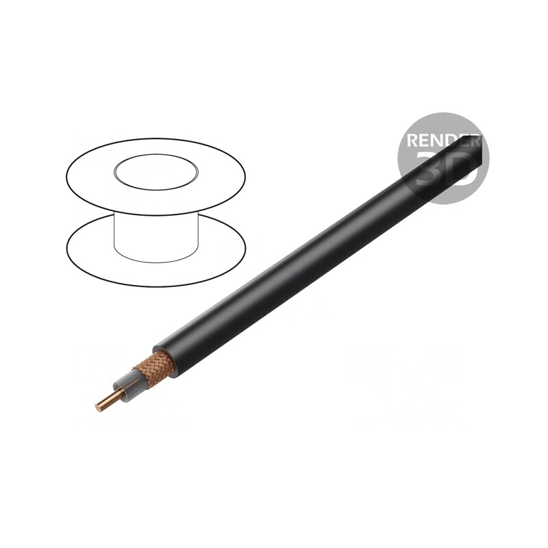 Cablu coaxial RG59 negru 100m FirestoP® | Electronic-mag.ro | Componente Electronice