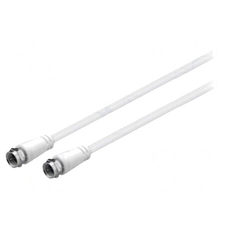 Cablu Coaxial 75Ω 1m PVC Alb cu Mufe F | Electronic-mag.ro | Componente Electronice