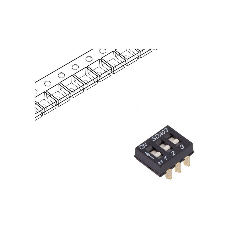 Comutator DIP-SWITCH 3 Secțiuni OFF-ON 24VDC | Electronic-mag.ro | Componente Electronice