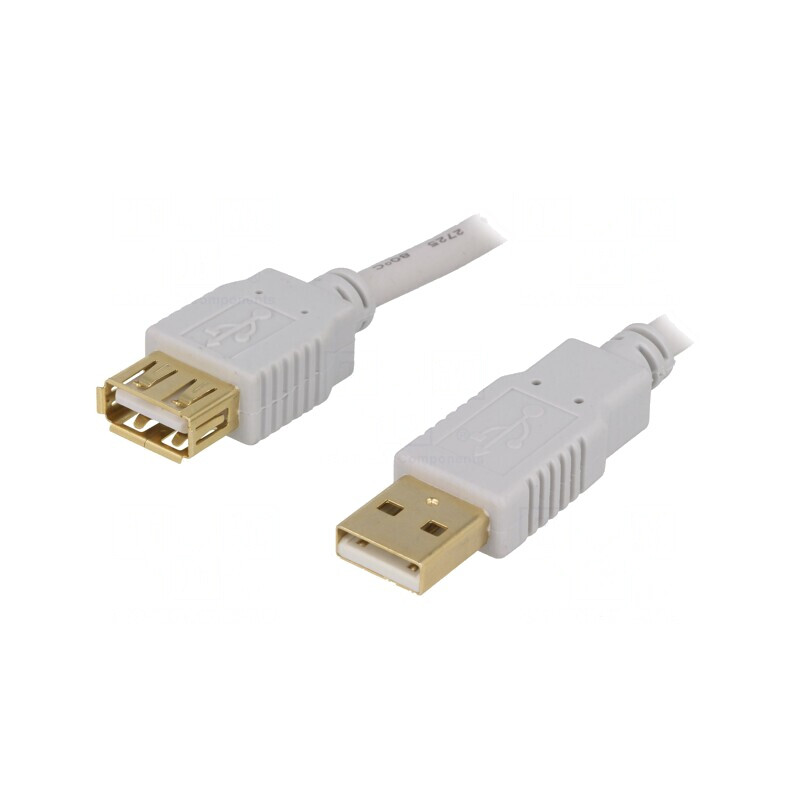 Cablu USB 2.0 Aurit 1.8m Gri | Electronic-mag.ro | Componente Electronice
