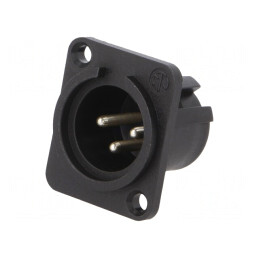 Soclu XLR 3 PIN Argint 16A 27mm | Electronic-mag.ro | Componente Electronice