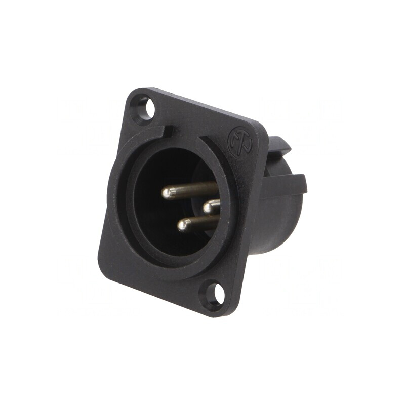 Soclu XLR 3 PIN Argint 16A 27mm | Electronic-mag.ro | Componente Electronice