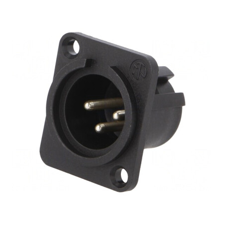 Soclu XLR 3 PIN Argint 16A 27mm | Electronic-mag.ro | Componente Electronice