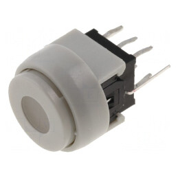 Comutator Tastatură DPDT Alb LED THT | Electronic-mag.ro | Componente Electronice