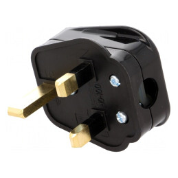 Conector Alimentare AC 2P+PE 250V 5A Negru | Electronic-mag.ro | Componente Electronice