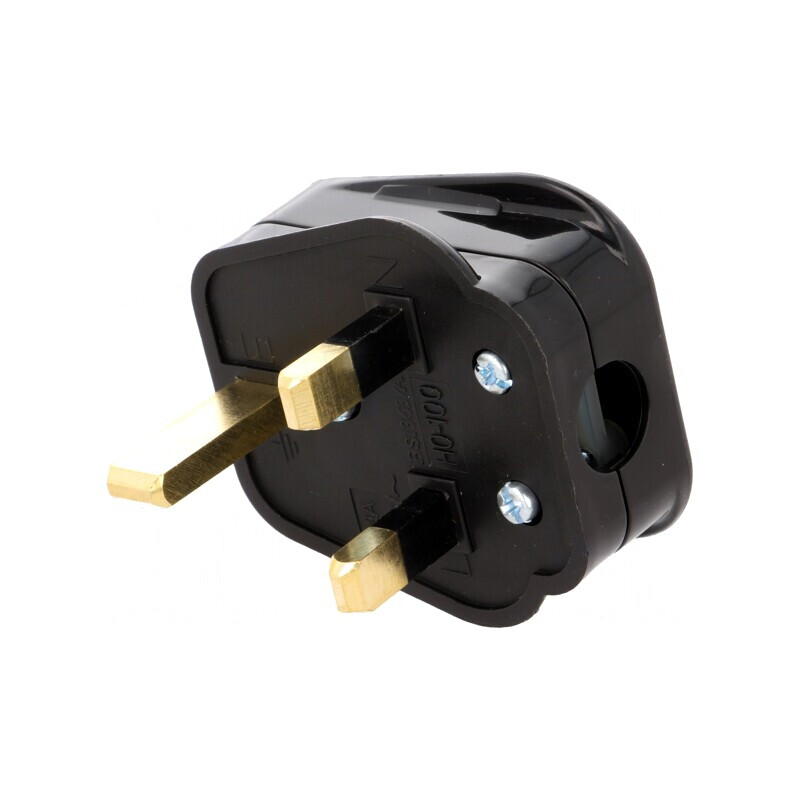 Conector Alimentare AC 2P+PE 250V 5A Negru | Electronic-mag.ro | Componente Electronice