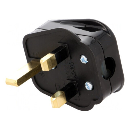 Conector Alimentare AC 2P+PE 250V 5A Negru | Electronic-mag.ro | Componente Electronice