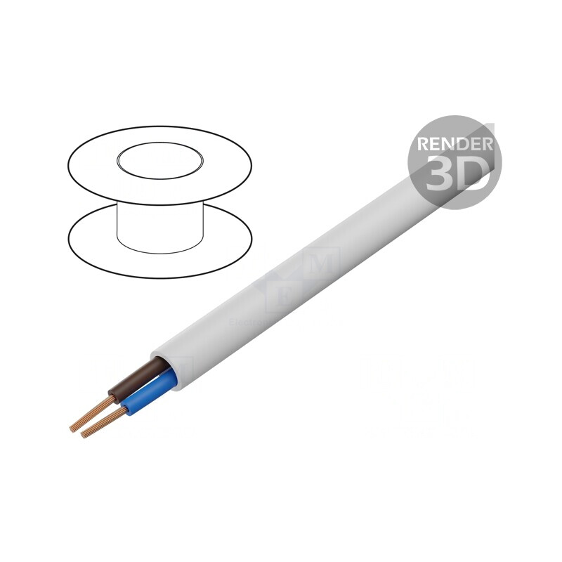 Cablu Electric Rotund 2x2,5mm2 PVC Alb | Electronic-mag.ro | Componente Electronice Cablu Electric Rotund 2x2,5mm2 PVC Alb | Electronic-mag.ro | Componente Electronice
