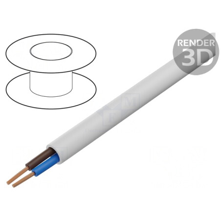 Cablu Electric Rotund 2x2,5mm2 PVC Alb | Electronic-mag.ro | Componente Electronice