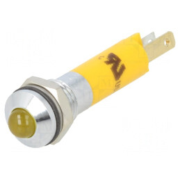 Lampă LED de Control Galbenă 24V Ø8mm Metal | Electronic-mag.ro | Componente Electronice