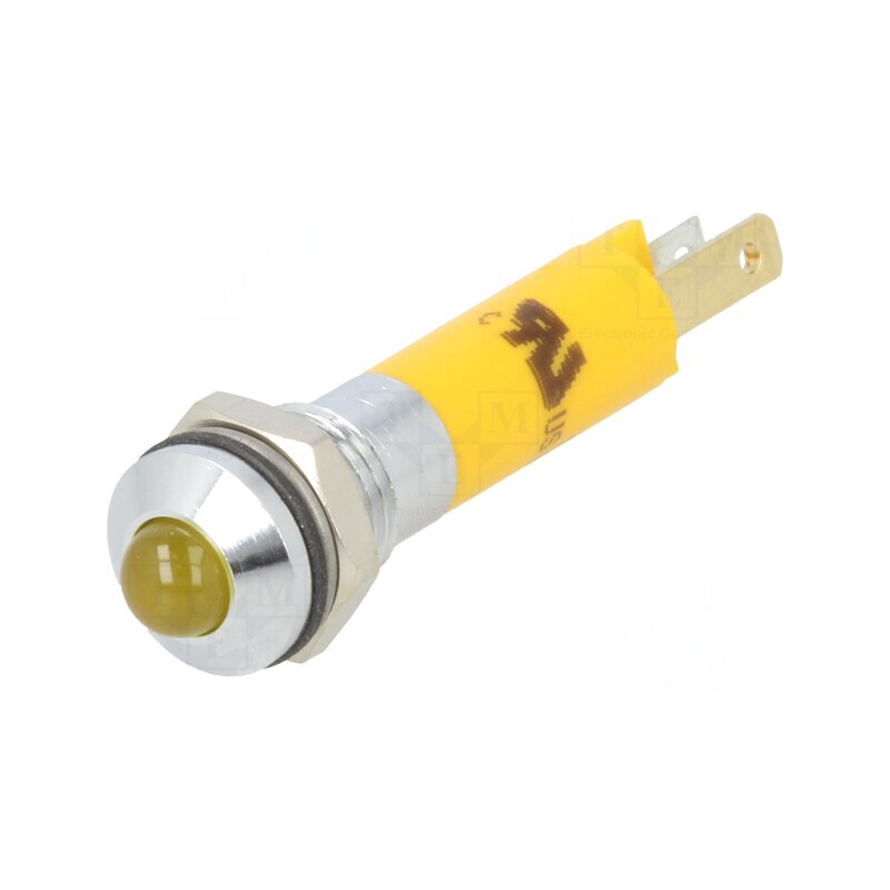 Lampă LED de Control Galbenă 24V Ø8mm Metal | Electronic-mag.ro | Componente Electronice