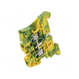 Conector Îmbinare Șine 0,2-4mm² 1 Pista 2 Borne Galben-Verde | Electronic-mag.ro | Componente Electronice