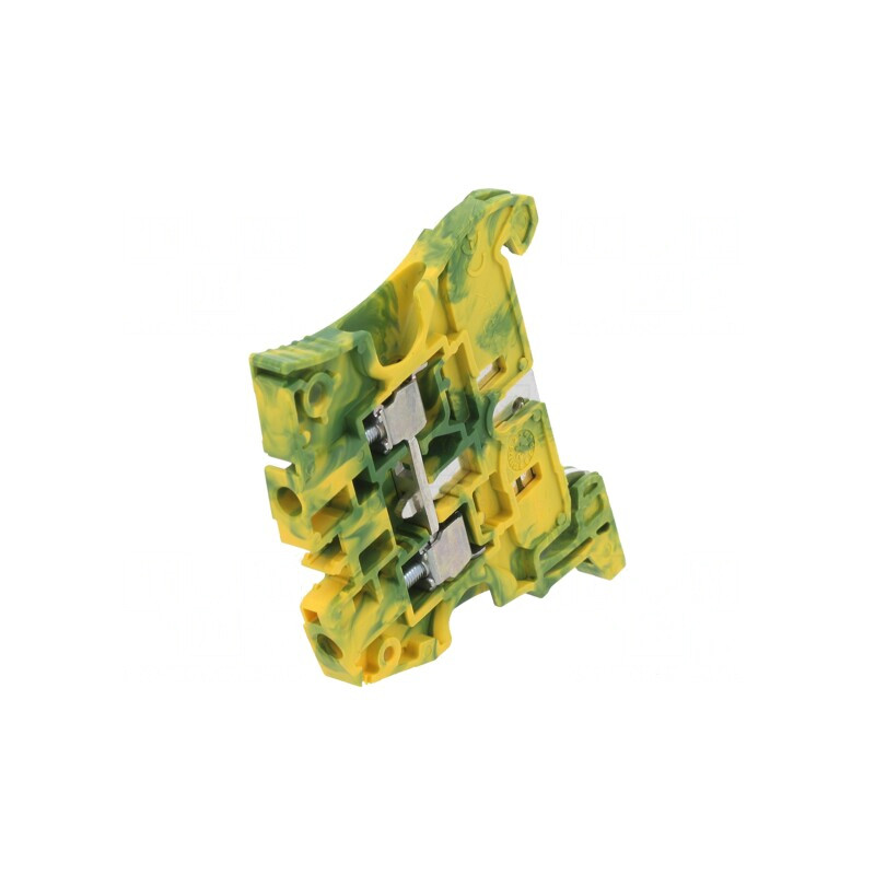 Conector Îmbinare Șine 0,2-4mm² 1 Pista 2 Borne Galben-Verde | Electronic-mag.ro | Componente Electronice
