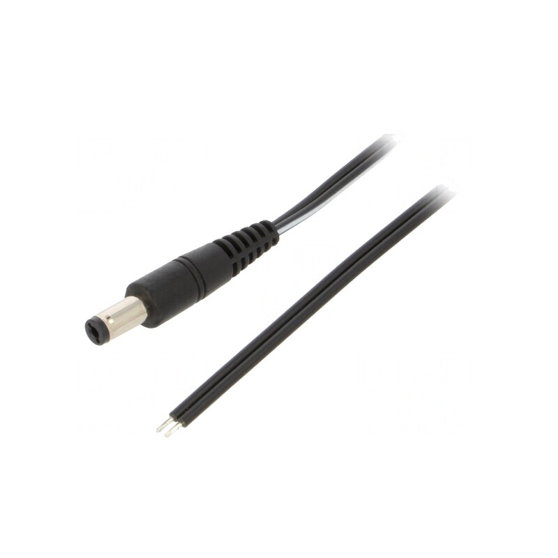 Cablu Alimentare DC 5,5/2,1 Negru 0,5m | Electronic-mag.ro | Componente Electronice