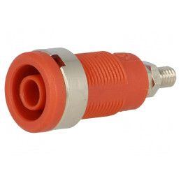 Soclu Banană 4mm Roșu cu Izolație | Electronic-mag.ro | Componente Electronice