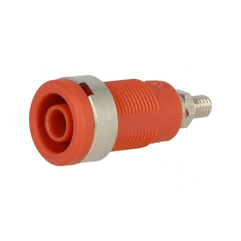 Soclu Banană 4mm Roșu cu Izolație | Electronic-mag.ro | Componente Electronice