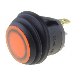 Întrerupător Rocker SPST Galben cu LED IP65 10A 28VDC | Electronic-mag.ro | Componente Electronice