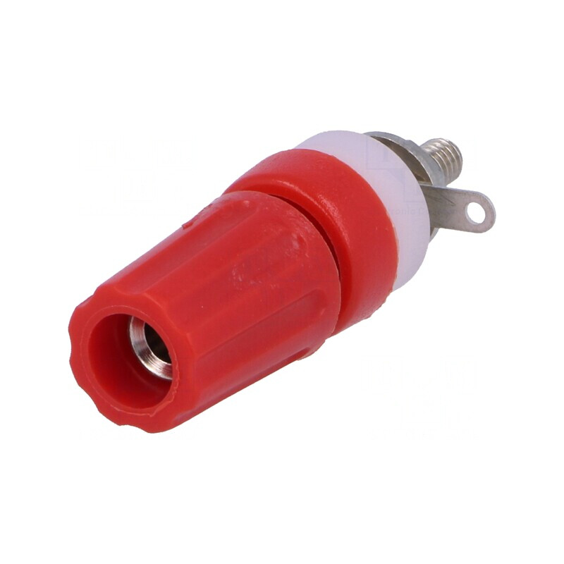 Soclu banană 4mm roșu nichelat pe panou 15A 250VDC | Electronic-mag.ro | Componente Electronice Soclu banană 4mm roșu nichelat pe panou 15A 250VDC | Electronic-mag.ro | Componente Electronice