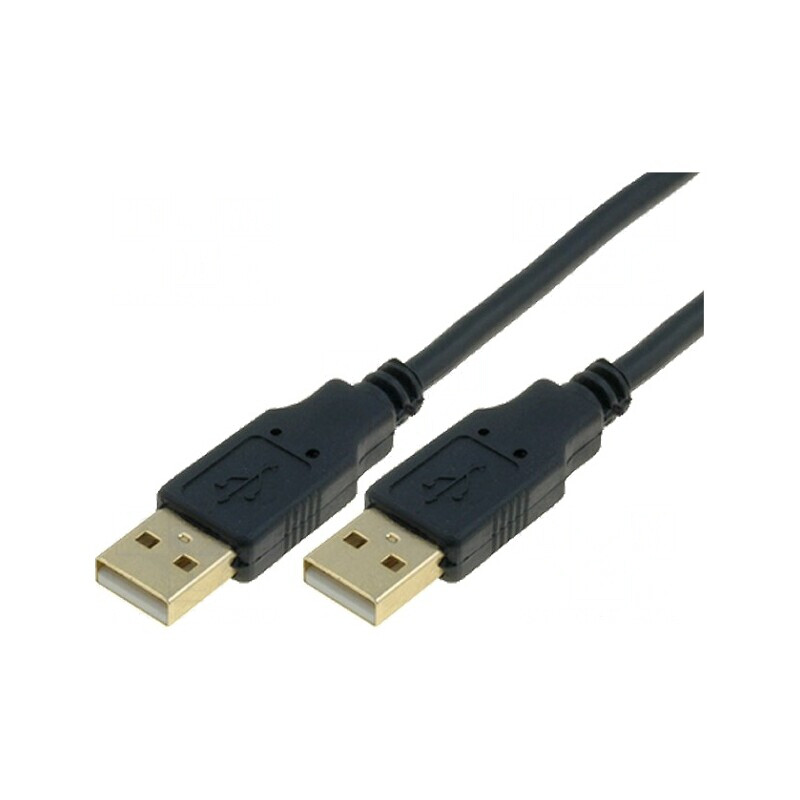 Cablu USB 2.0 A-A Aurit 1,8m Negru | Electronic-mag.ro | Componente Electronice