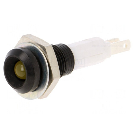 Lampă LED galbenă concavă Ø9mm pentru PCB | Electronic-mag.ro | Componente Electronice