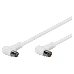 Cablu Coaxial 75Ω 1,5m Alb Dublu Ecranat | Electronic-mag.ro | Componente Electronice